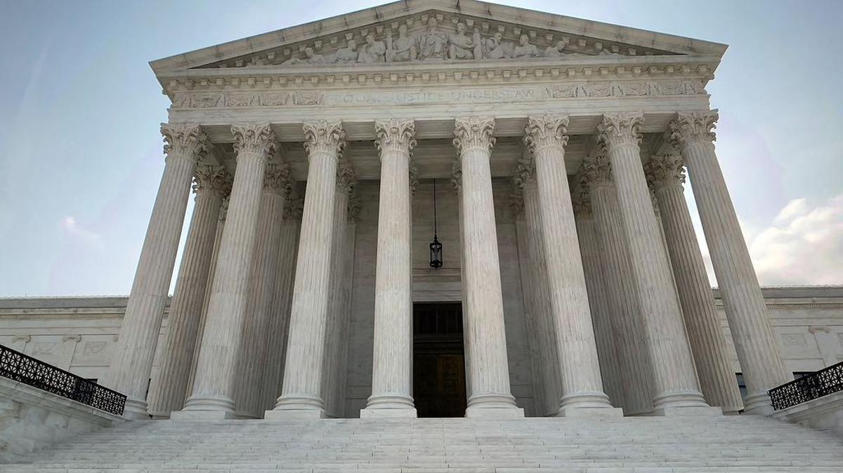 The U.S. Supreme Court building in Washington, D.C. President Biden is preparing to nominate a new justice.