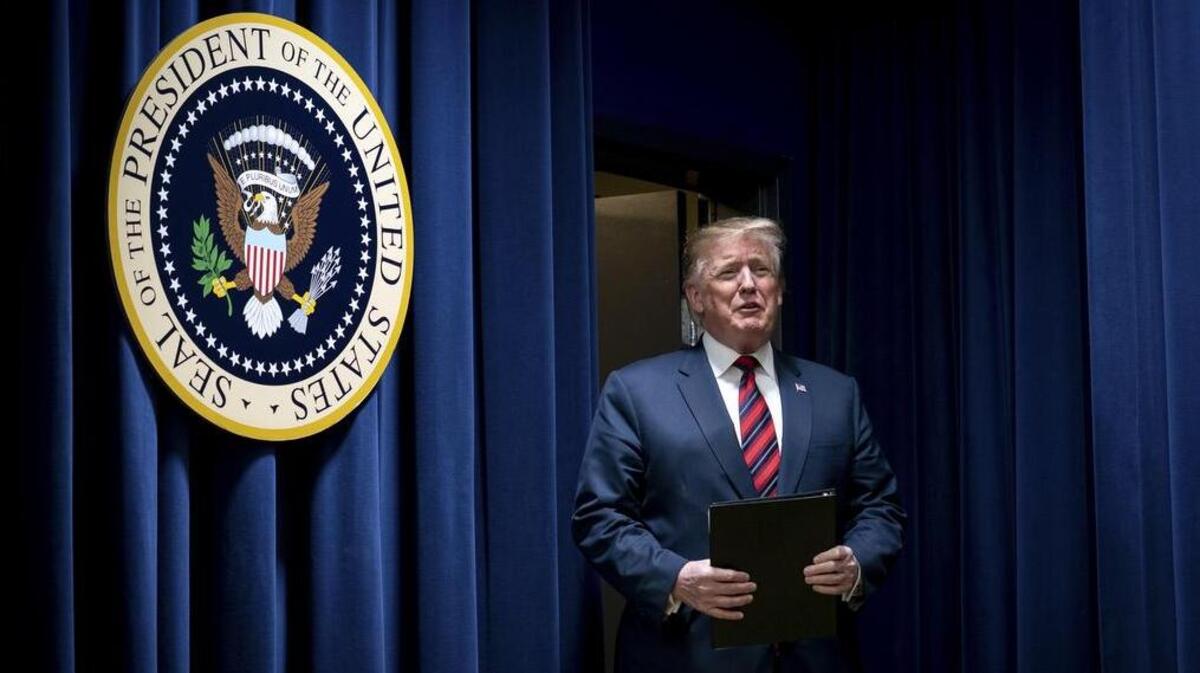 President Donald Trump speaks at an Opportunity Zone conference at the White House in Washington, April 17, 2019. (Erin Schaff/The New York Times)