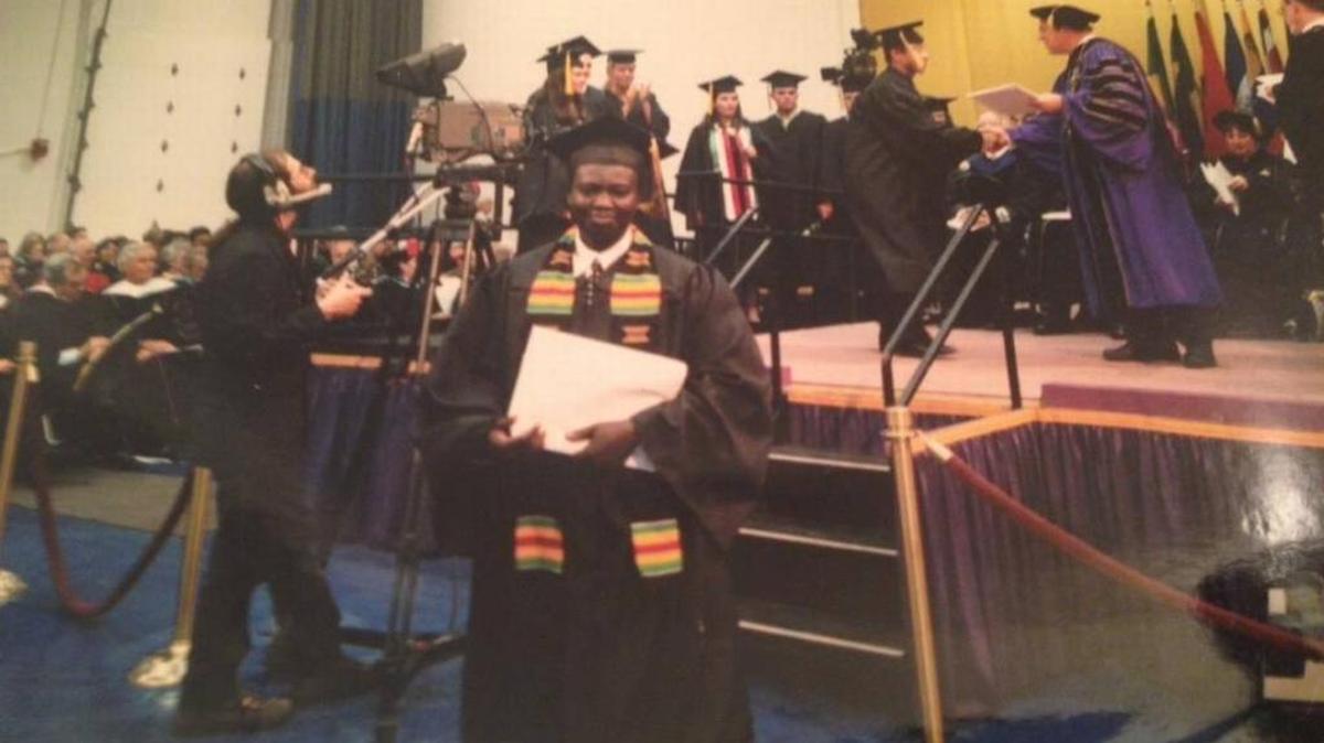 Jacob Awar Ayuen, one of “The Lost Boys of Sudan” at graduation from Saint Michael’s College in Vermont in 2006.