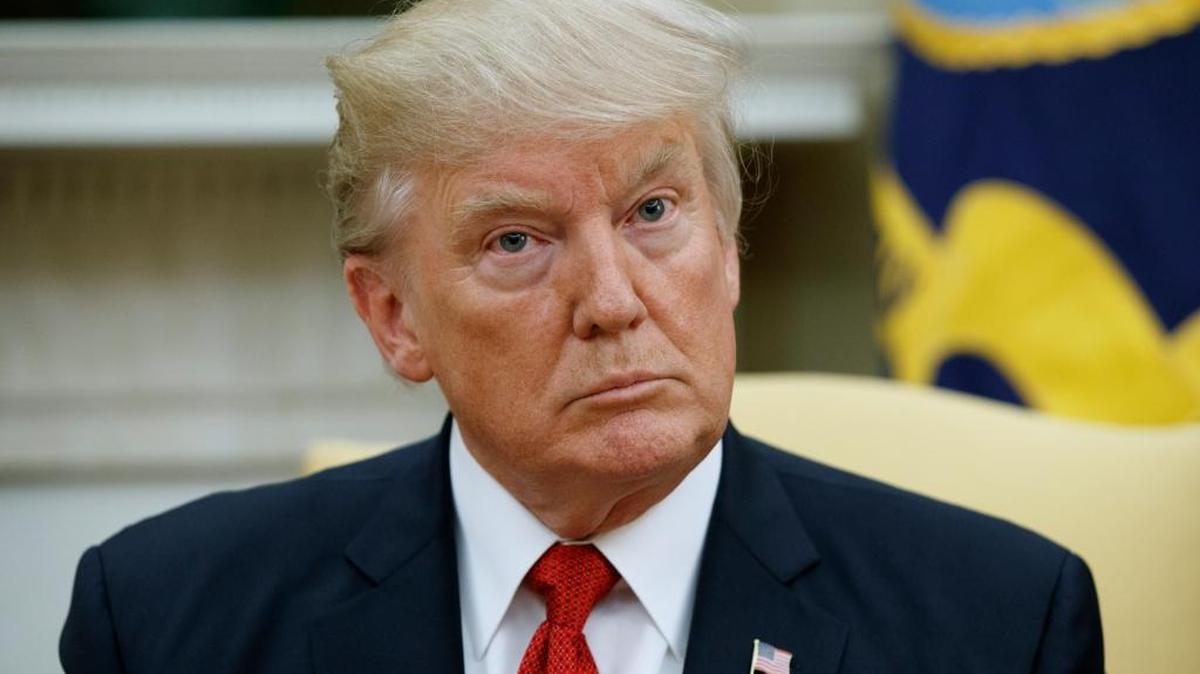President Donald Trump listens as Indian Prime Minister Narendra Modi speaks during a meeting in the Oval Office on Monday, June 26, 2017.