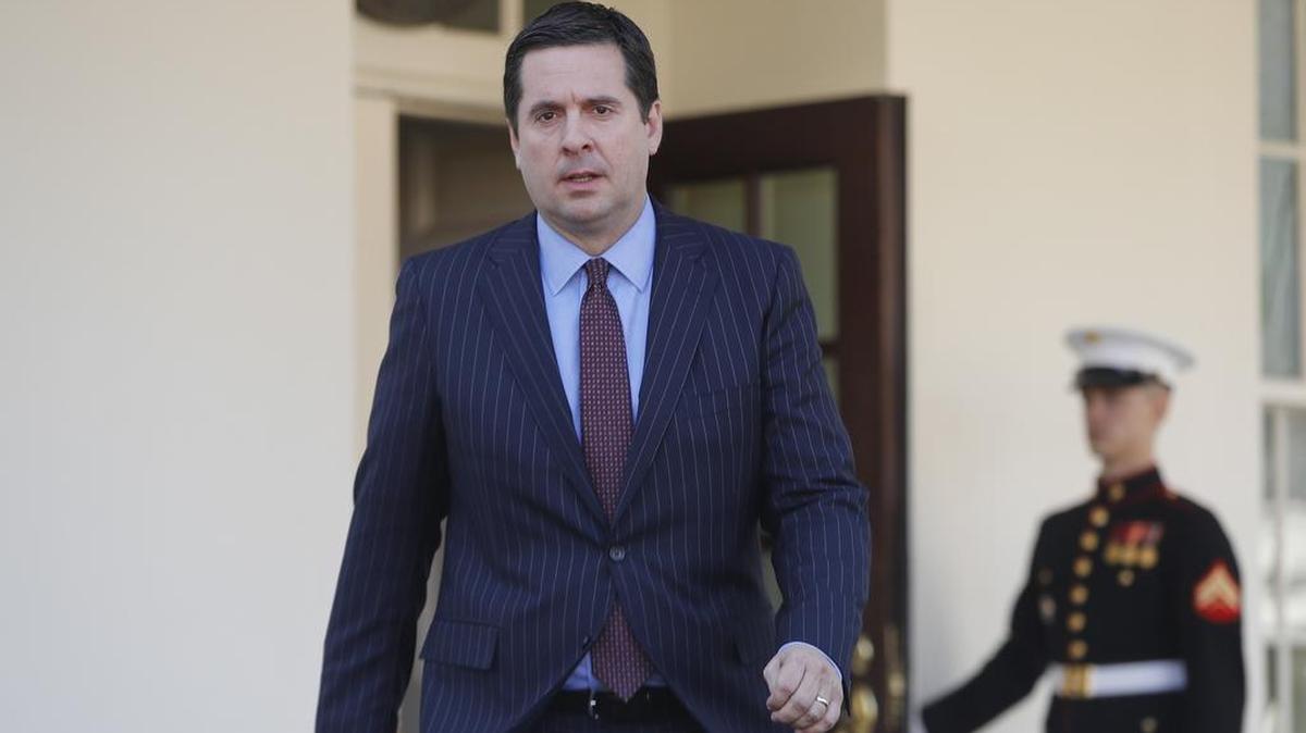 House Intelligence Committee Chairman Rep. Devin Nunes, R-Tulare, walks out the White House in Washington, Wednesday, March 22, 2017, to speak with reporters after a meeting with President Donald Trump.