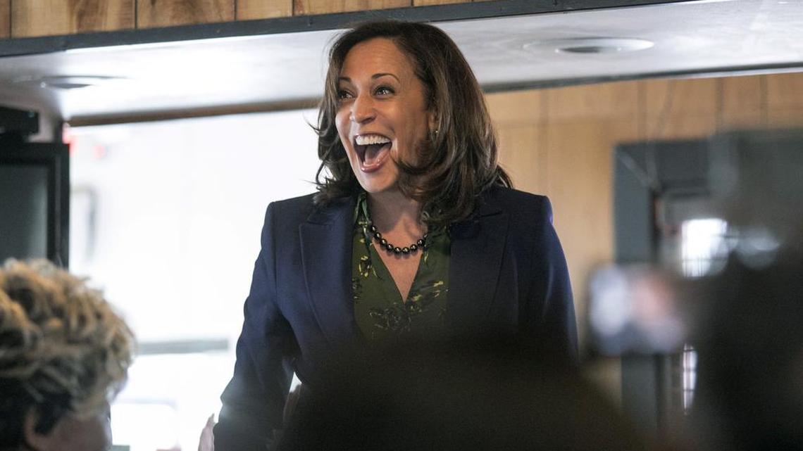 Sen. Kamala Harris meets with supporters at Big Mike’s Soul Food, Friday, March 8, 2019 in Myrtle Beach, S.C.