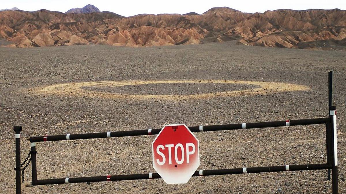 This January photo provided by the U.S. National Park Service shows vehicle tracks in an area of Death Valley National Park that park staff says can leave a lasting trench. National parks across the United States are scrambling to clean up and repair damage caused by visitors and storms during the government shutdown while bracing for another possible closure ahead of the usually busy President's Day weekend.