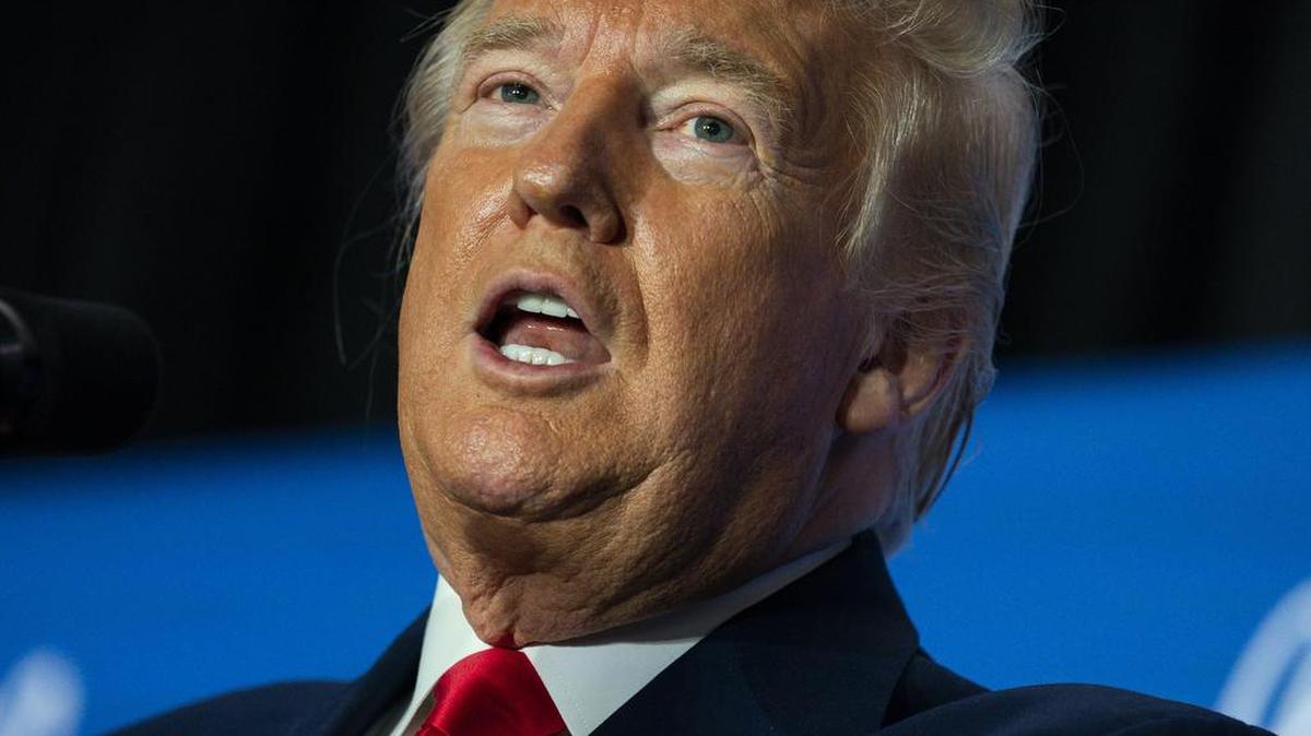 President Donald Trump speaks to the Latino Coalition Legislative Summit, Wednesday, March 4, 2020, in Washington.