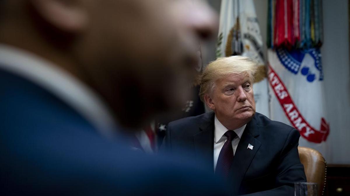 President Donald Trump participates in a roundtable discussion on health care in the Roosevelt Room of the White House in Washington, Jan. 23, 2019.