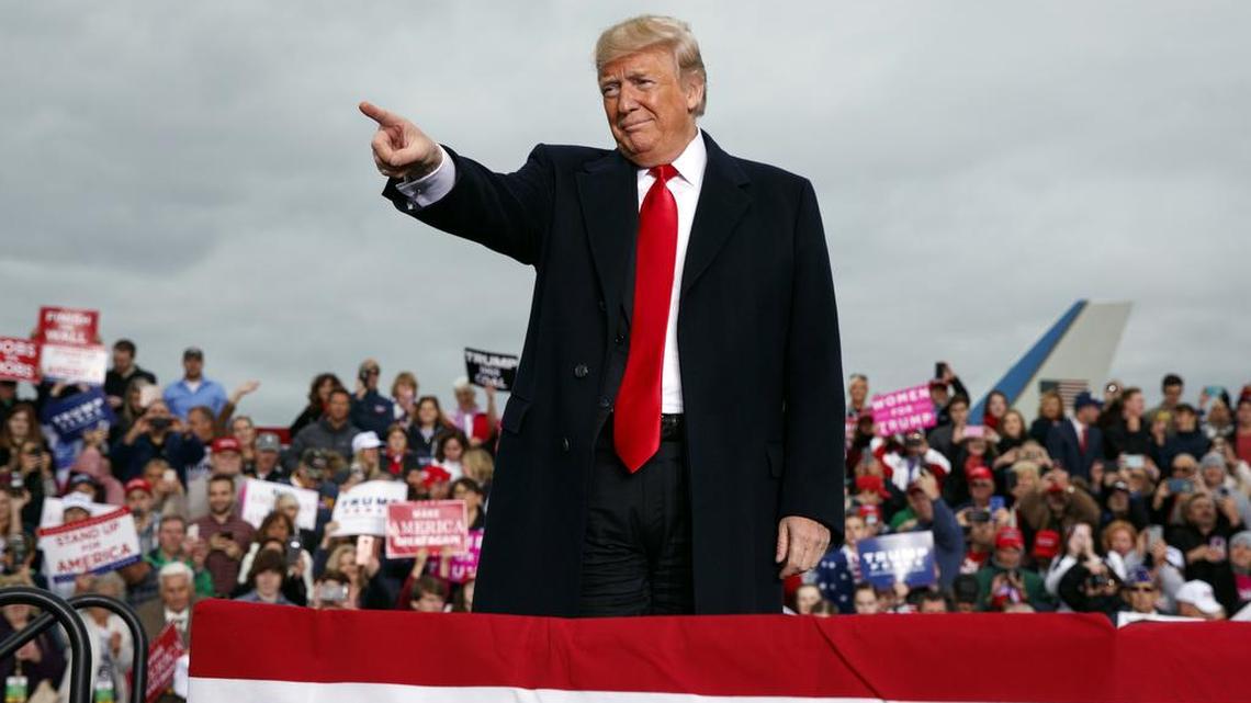 President Donald Trump arrives to speak at a campaign rally at Huntington Tri-State Airport, Friday, Nov. 2, 2018, in Huntington, W.Va.