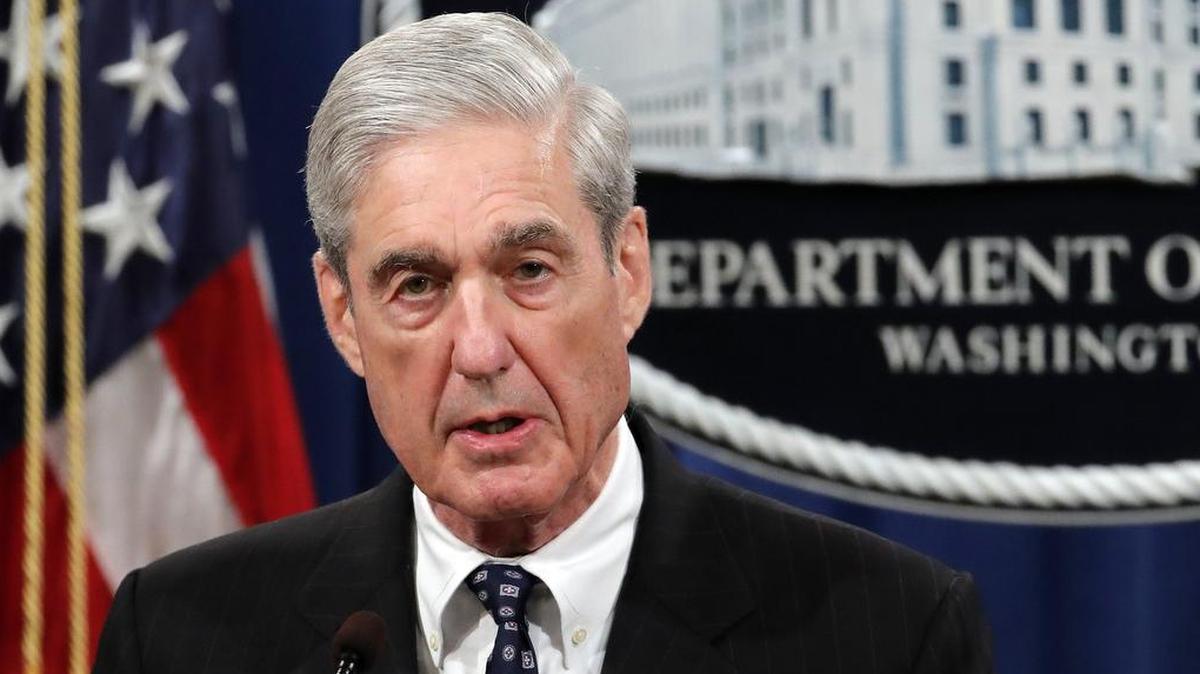 Special counsel Robert Mueller speaks at the Department of Justice Wednesday, May 29, 2019, in Washington, about the Russia investigation.