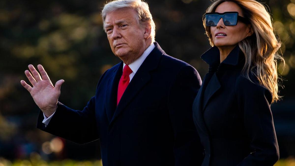 President Donald Trump and first lady Melania Trump depart the White House in Washington, D.C., en route to Mar-a-Lago, the President's private club in Palm Beach, Florida, on Wednesday, Dec. 23, 2020.