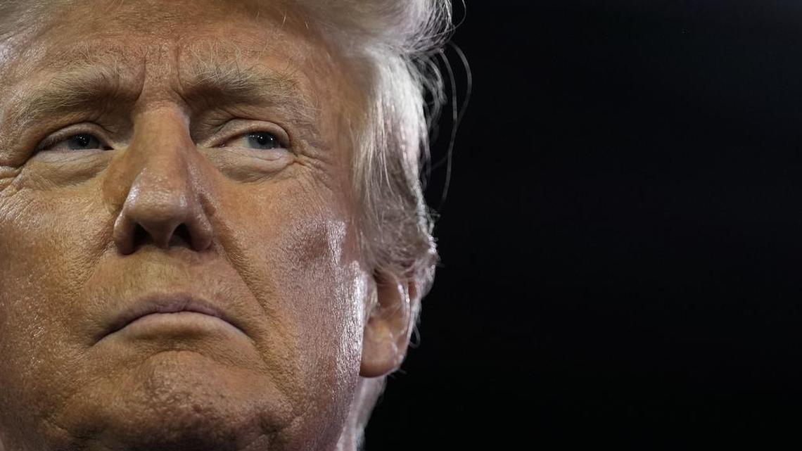 Republican presidential candidate former U.S. President Donald Trump speaks at the Faith and Freedom Road to Majority conference at the Washington Hilton on June 24. A new poll gives him an overwhelming advantage in the March 5 California primary. (Drew Angerer/Getty Images/TNS)