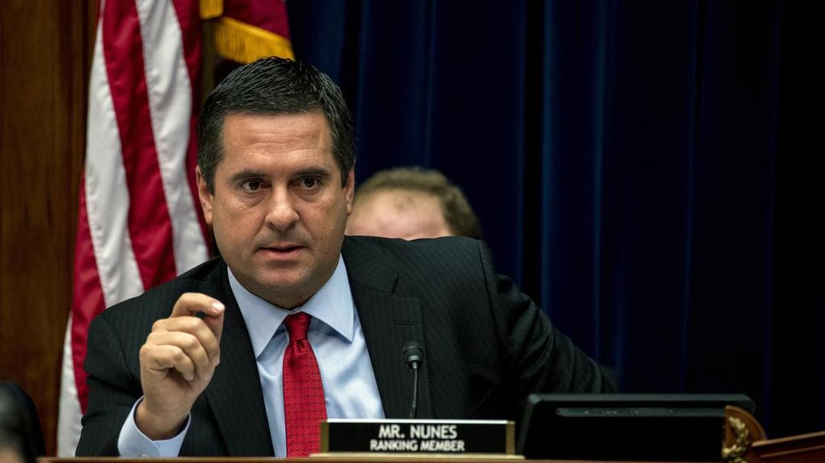 Rep. Devin Nunes, R-Tulare, questions Joseph Maguire, the acting director of national intelligence, during a House Intelligence Committee hearing in Washington on Thursday, Sept. 26, 2019.