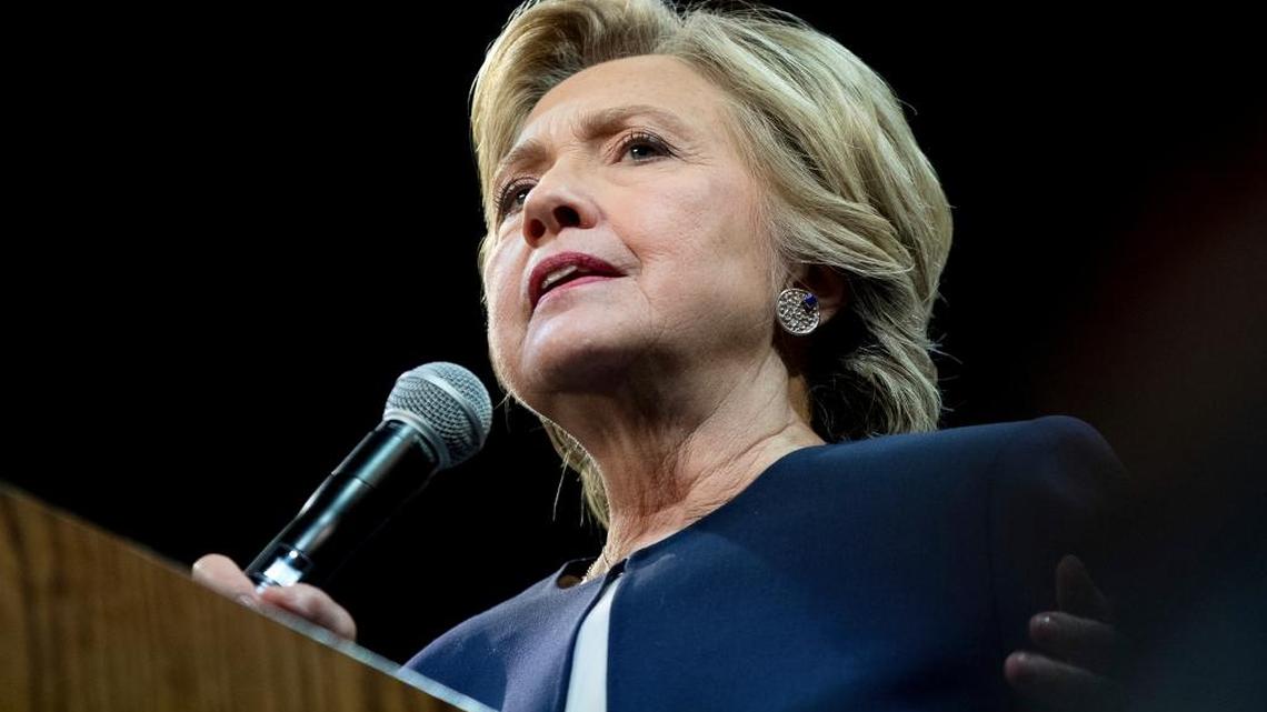 Democratic presidential candidate Hillary Clinton speaks at a fundraiser in San Francisco in October 2016.