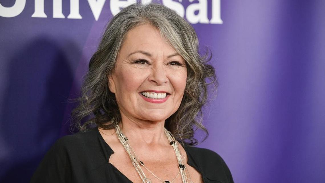 In this April 8, 2014 file photo, Roseanne Barr arrives at the NBC Universal Summer Press Day in Pasadena, Calif.