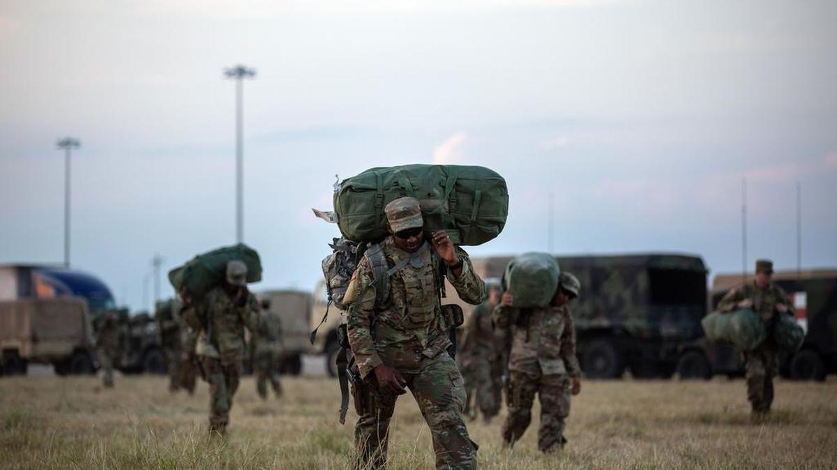 Soldiers at Base Camp Donna in Texas, near the southern border with Mexico, on Nov. 8, 2018. The Pentagon is poised to send at least 2,000 more active-duty troops to the southwestern border, Defense Department officials said Tuesday, Jan. 29, 2019, deployments that have already cost the military hundreds of millions of dollars and thrust the department into the center of the debate over border security and President Trump’s proposed wall.