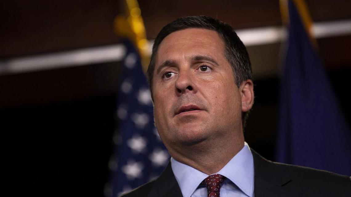 Rep. Devin Nunes (R-Tulare) speaks at a 2019 news conference on Capitol Hill in Washington, D.C.