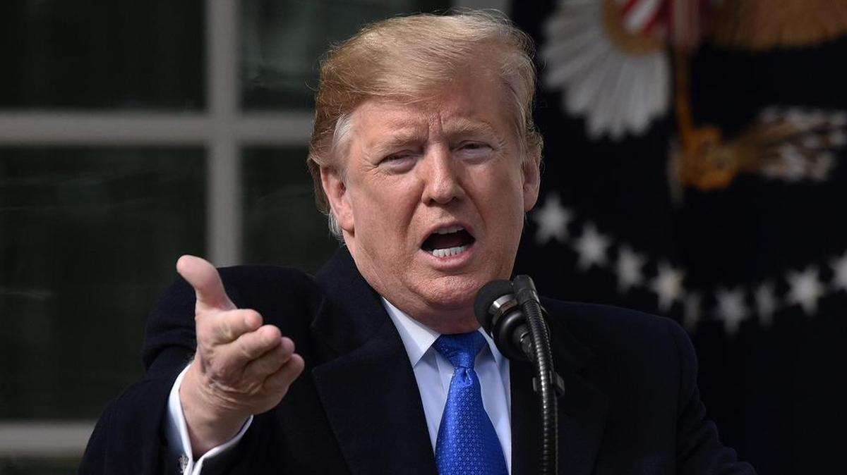 U.S. President Donald Trump declares a national emergency to build his promised border wall during a press conference in the Rose Garden of the White House on Feb. 15, 2019 in Washington, D.C.