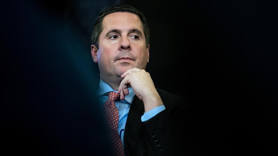 Rep. Devin Nunes (R-Tulare) sits in the audience as the House Judiciary Committee holds an impeachment inquiry hearing in Washington on Dec. 4, 2019.