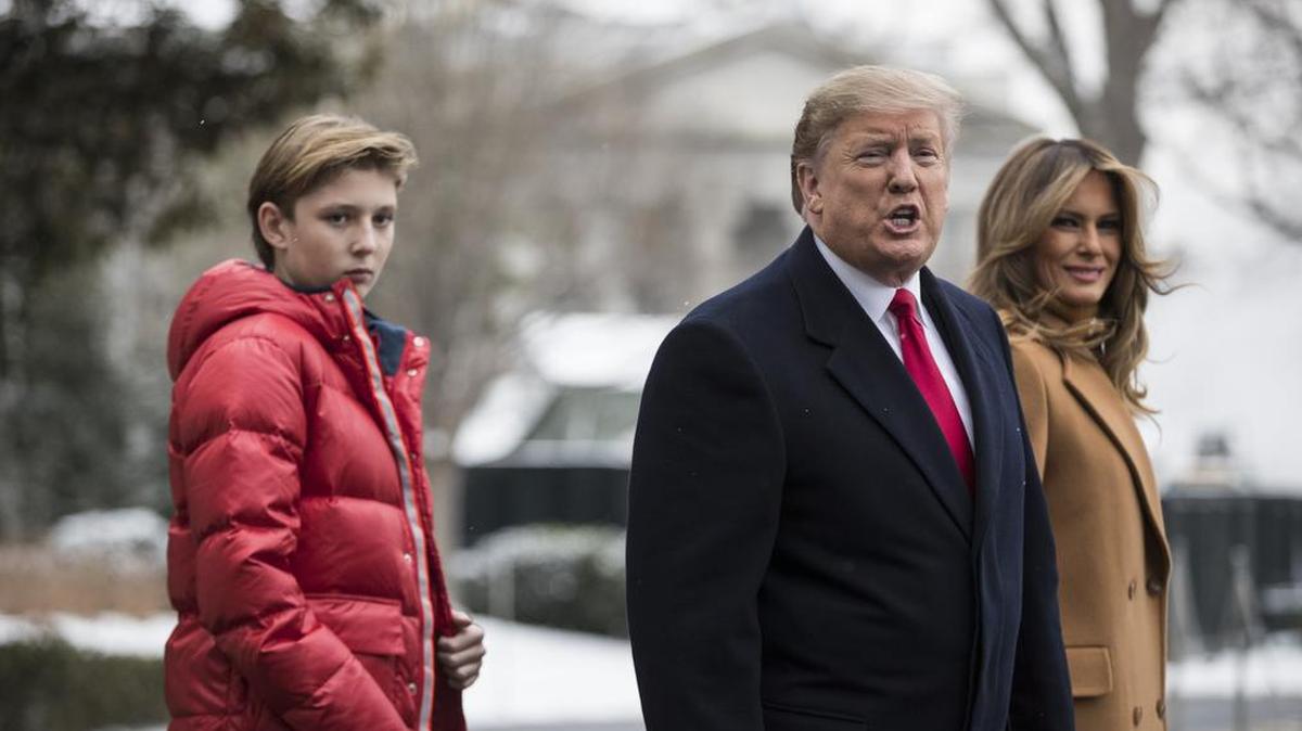 President Donald Trump, first lady Melania Trump, and their son, Barron, depart the White House Friday for the president’s Mar-a-Lago Resort in Florida. Trump hinted Friday that he would use the upcoming State of the Union address to declare a national emergency, possibly allowing him to pay for a border wall without approval from Congress.