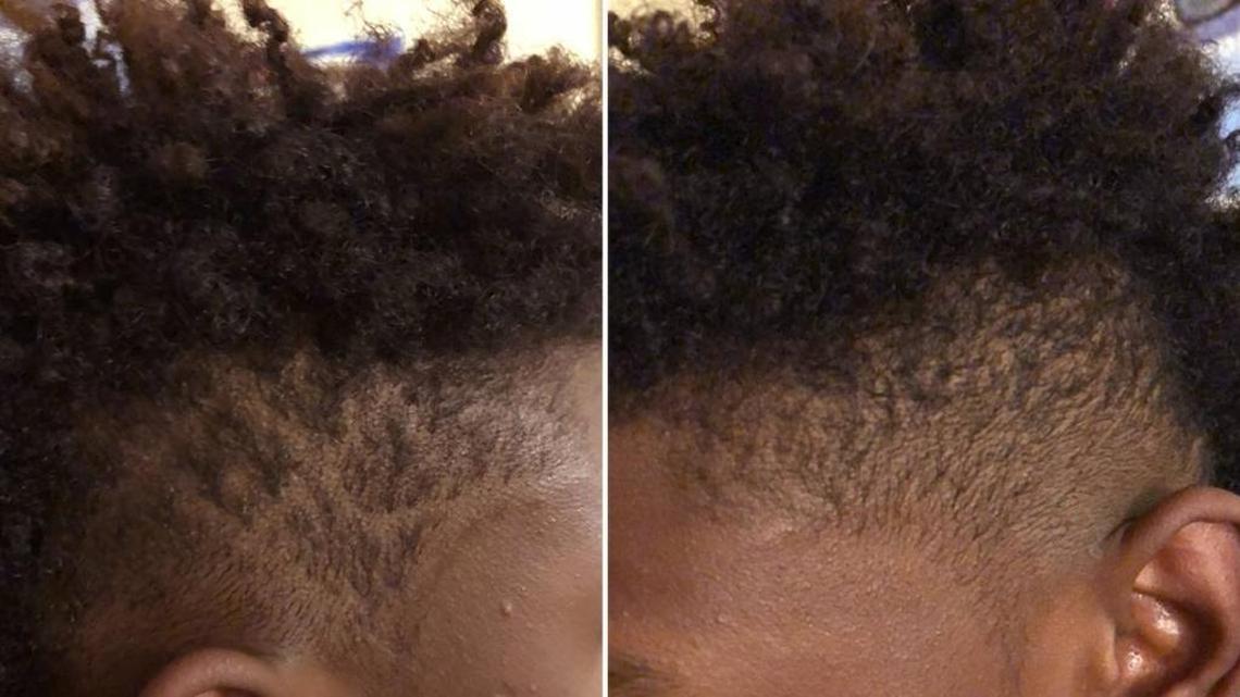An eighth-grade Tenaya Middle School student was taken out of class because the lines in his haircut violated the school's dress code policy.