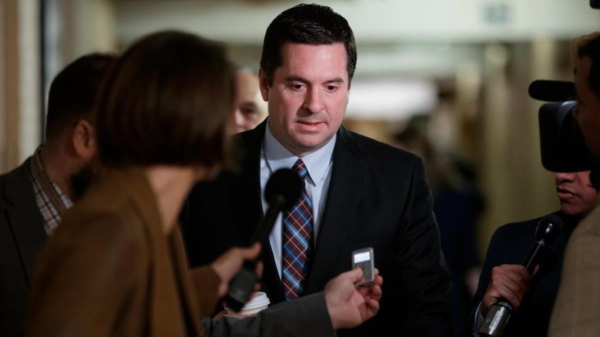 In this March 2017 photo, then House Intelligence Committee Chairman Rep. Devin Nunes, R-Tulare, is pursued by reporters on Capitol Hill in Washington. With a Democratic majority having just been elected to take over control of the House, Nunes will relinquish the committee chair.
