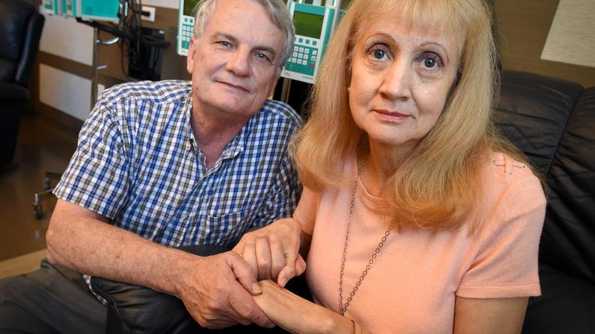 At Norma Smith's side in her journey through cancer is husband Rod.