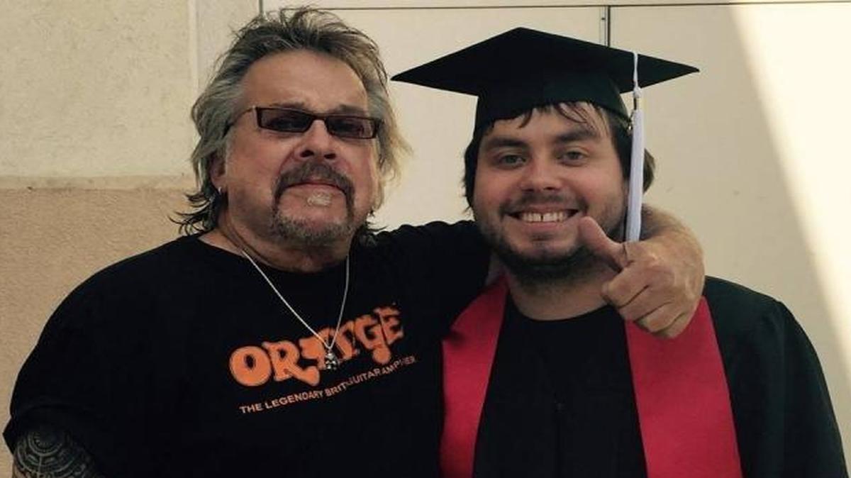 Rory Appleton and his dad, Ray Appleton, at Rory’s graduation from Fresno State in May.