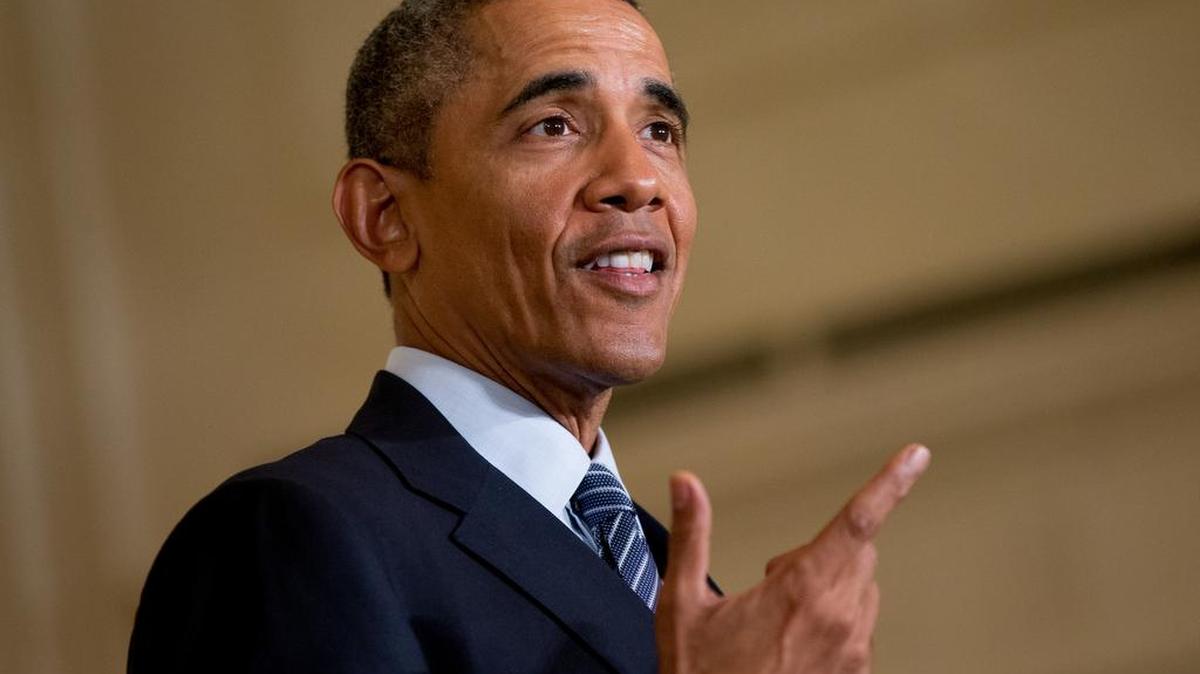 
President Barack Obama speaks about his Clean Power Plan on Monday, Aug. 3, in the East Room at the White House. The president is mandating steeper greenhouse gas cuts from U.S. power plants than previously expected, while granting states more time and broader options to comply. 
