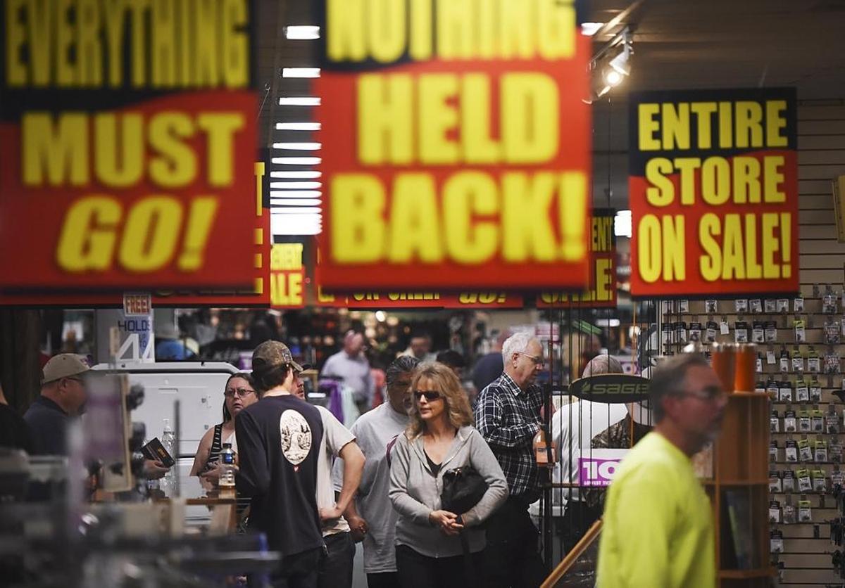 Customers shop at Herb Bauer Sporting Goods after news spread the long-time store was going out of business. Barry Bauer, who plans to retire, estimated the sales will continue for 60 to 90 days. Photographed Thursday, Feb. 1, 2018 in Fresno.