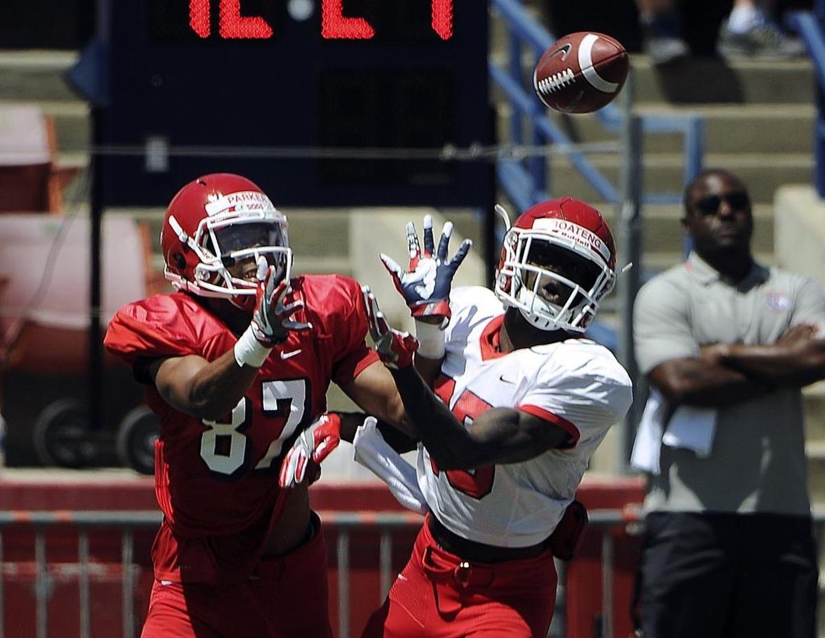 From what they both showed in spring, receiver Namani Parker, left, and cornerback Matt Boateng, right, could make an immediate impact for Fresno State in 2017 after joining the team as transfers.