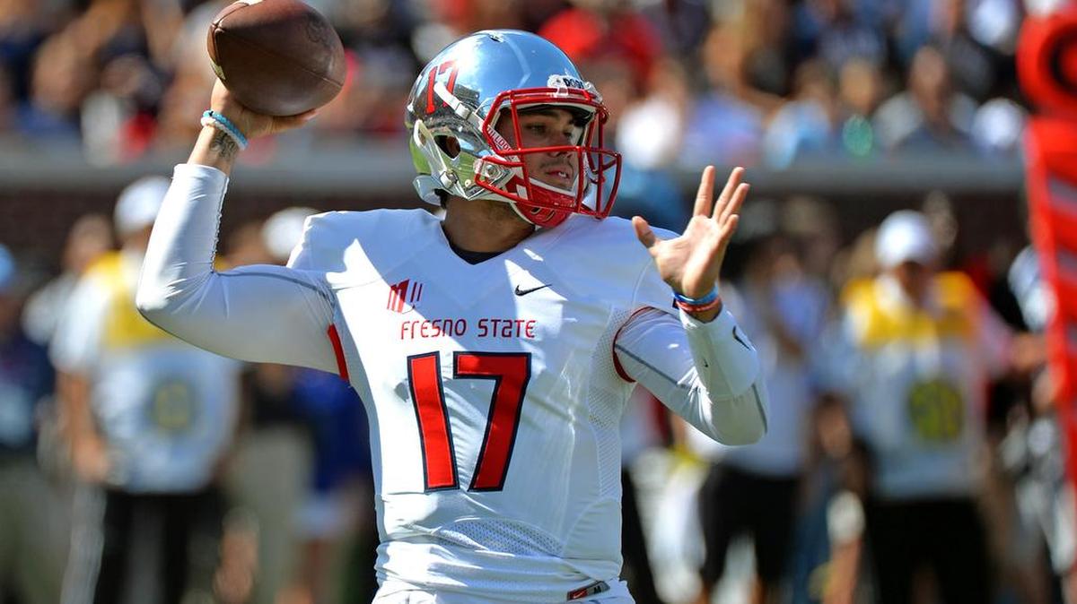 
Zack Greenlee started at quarterback in two of the Bulldogs’ first three games this season before his arrest last weekend. Fresno State won’t announce whether he’ll be playing against San Jose State on Saturday, Sept. 26, 2015, until just before kickoff.
