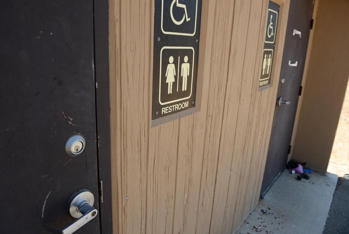 The restroom at the Jensen River Ranch north of Woodward Park has been closed since 2014 as the city of Fresno and San Joaquin River Conservancy dispute which public agency is responsible for its upkeep.