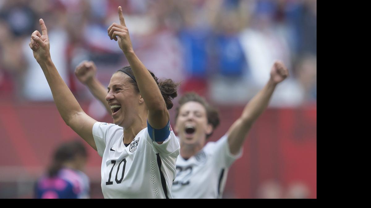 
Carli Lloyd, front, put on a show for the United States in a 5-2 victory over Japan in the World Cup final, and a record number of viewers witnessed it.
