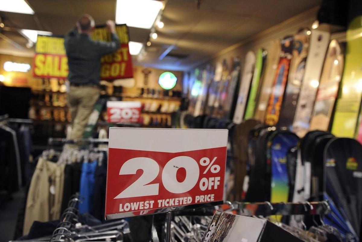 Sale signs are held throughout Herb Bauer Sporting Goods as news spreads the long-time store is going out of business. Barry Bauer, who plans to retire, estimated the sales will continue for 60 to 90 days. Photographed Thursday, Feb. 1, 2018 in Fresno.