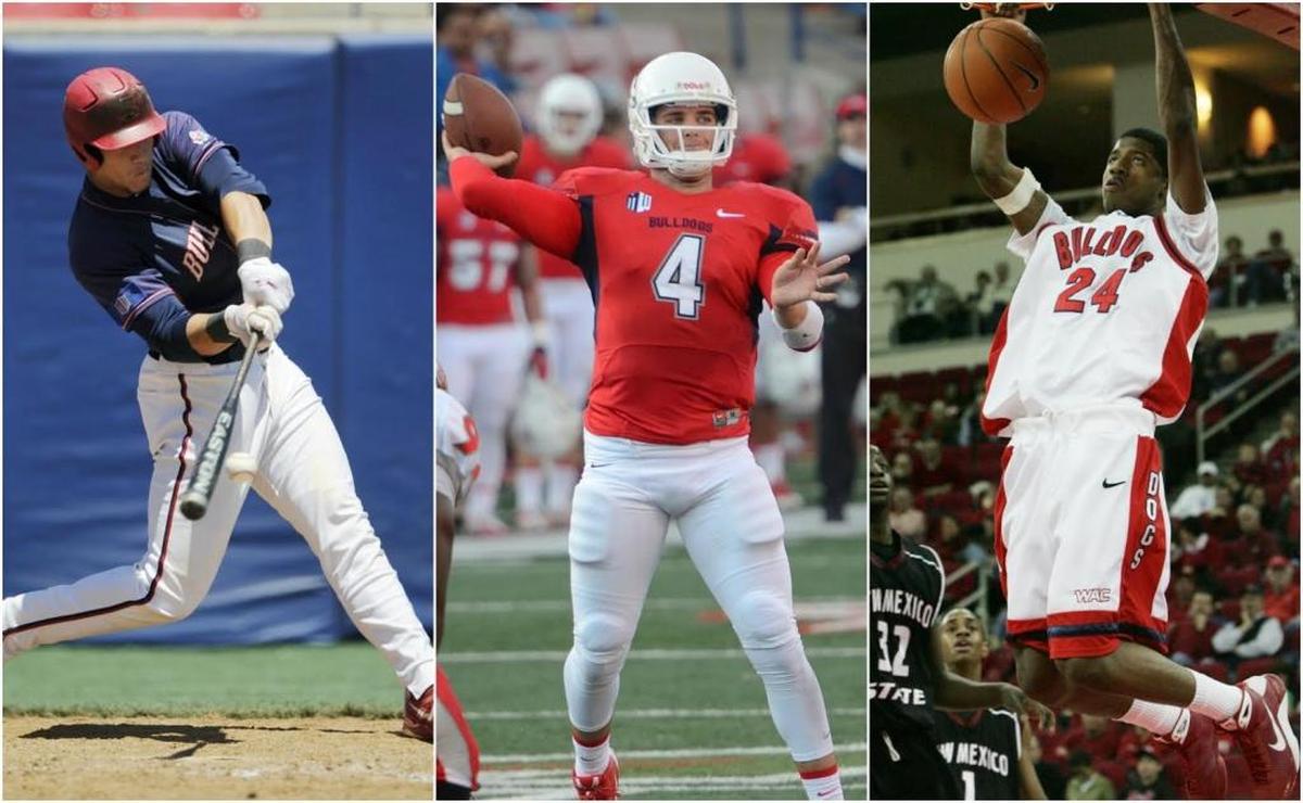 Before they were superstars: From left, Aaron Judge, Derek Carr and Paul George in their college days as Fresno State athletes.