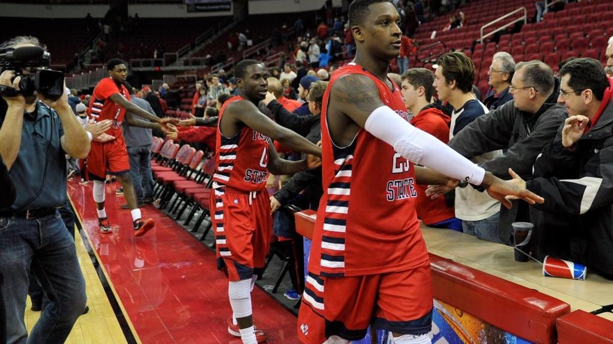 Fresno State guard Marvelle Harris (23) heads off court following the Bulldogs’ victory over then-No. 25 San Diego State, 59-57, on Jan. 3 at Save Mart Center. It was part of an 11-3 run at home in 2014-15 as the Bulldogs made the best of what was a road-heavy schedule.