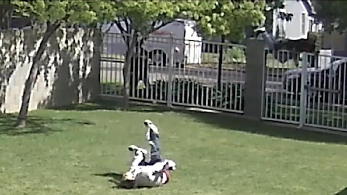 A newly released video shows when a Fresno police officer, left behind the fence, shot and killed 16-year-old Isiah Murrietta-Golding in 2017. The footage was released by Fresno attorney Stuart Chandler, who represents the father of the teen. The father is suing Fresno PD.