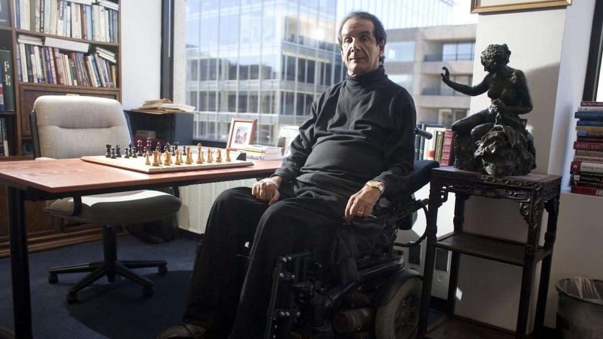 Washington Post columnist Charles Krauthammer in his office in Washington, Oct. 8, 2010. Krauthammer, a former psychiatrist and self-described Great Society Democrat who metamorphosed into one of the nation’s most cogent conservative voices as a Pulitzer Prize-winning columnist and television commentator, died on June 21, 2018. He was 68.