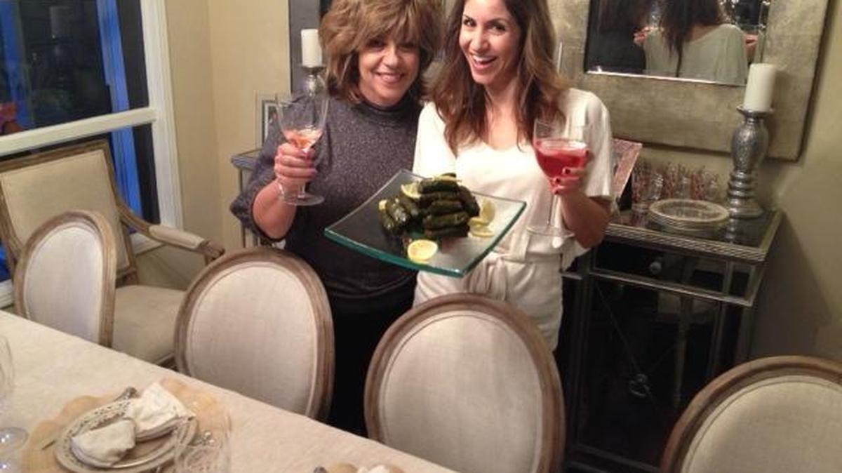 Jill Simonian and her mother with a favorite family recipe, circa 2012.