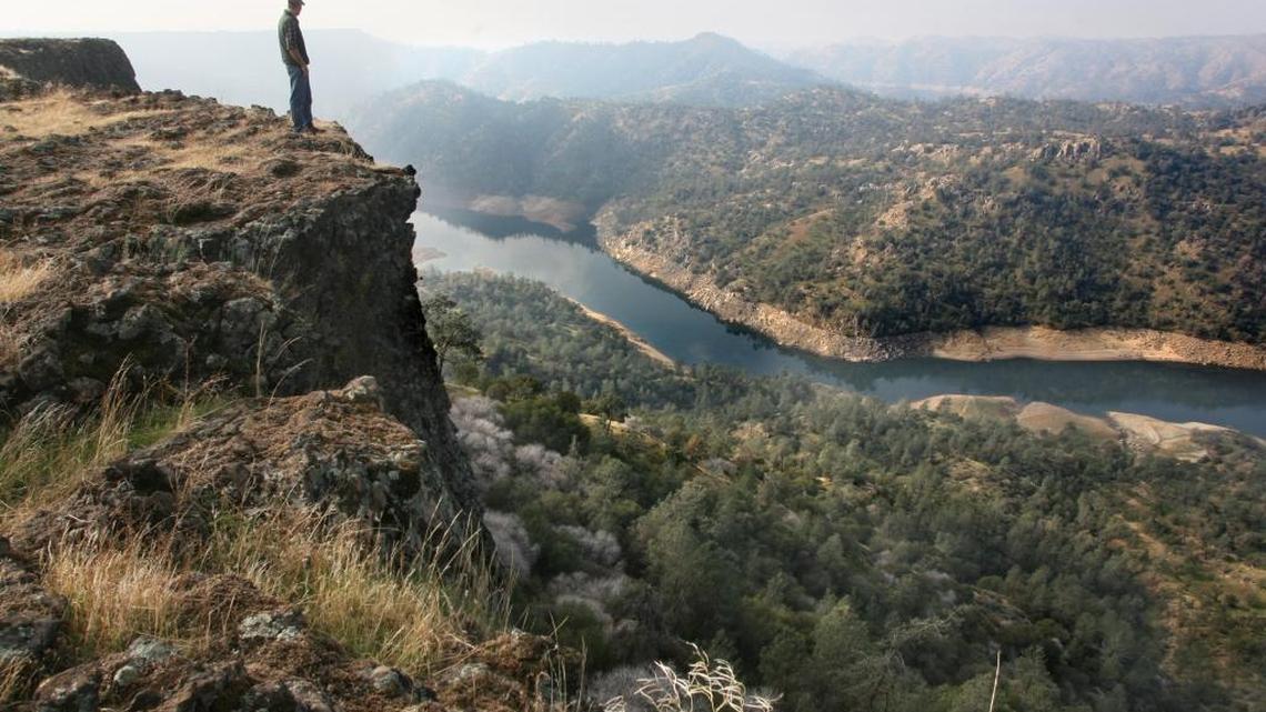 
The proposed Temperance Flat dam would be beyond the first ridge in the center of the photo. 
