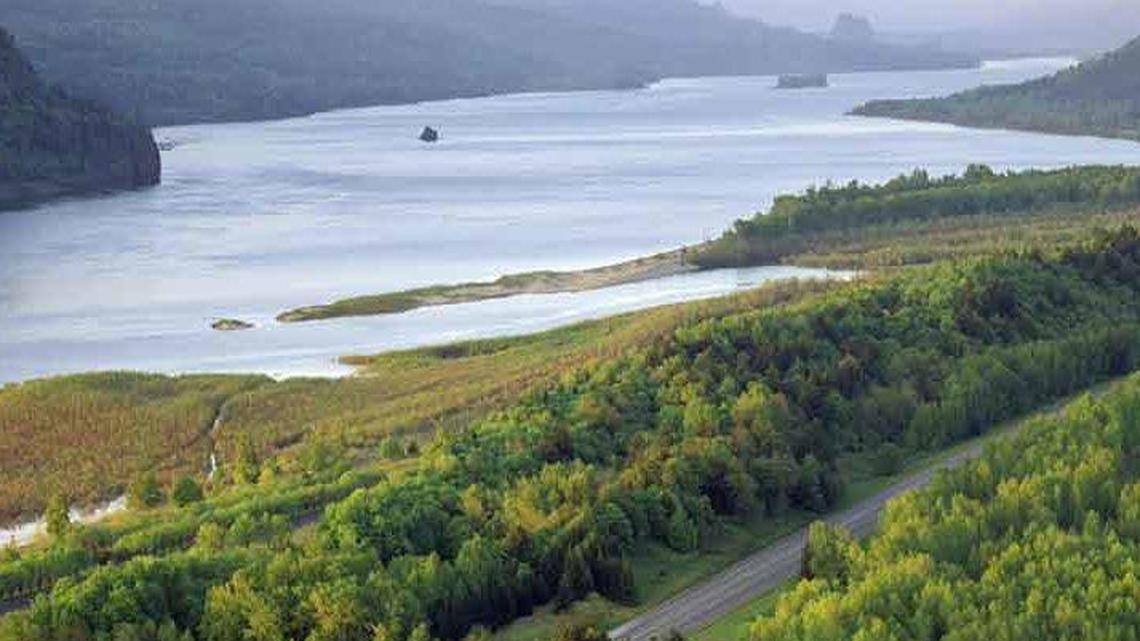The mighty Columbia River separates Washington from Oregon in the Pacific Northwest.