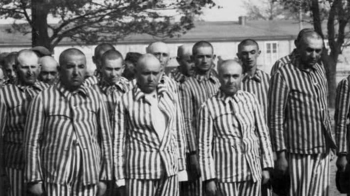 Prisoners newly arrived to Auschwitz-Birkenau.