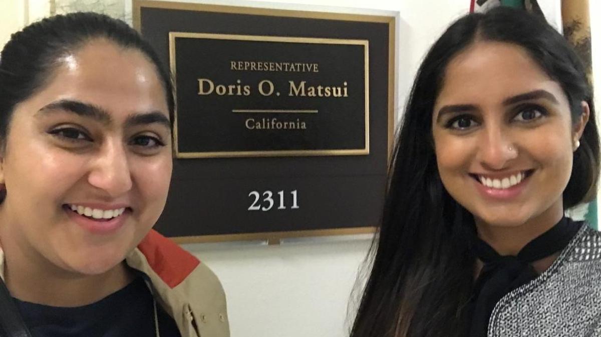 Ramandeep Kaur of San Jose, left, and Kamaljit Kaur of Fresno visit the Sacramento office of Rep. Doris O. Matsui to inform the state’s elected officials about the needs and rights of Punjabi speakers.
