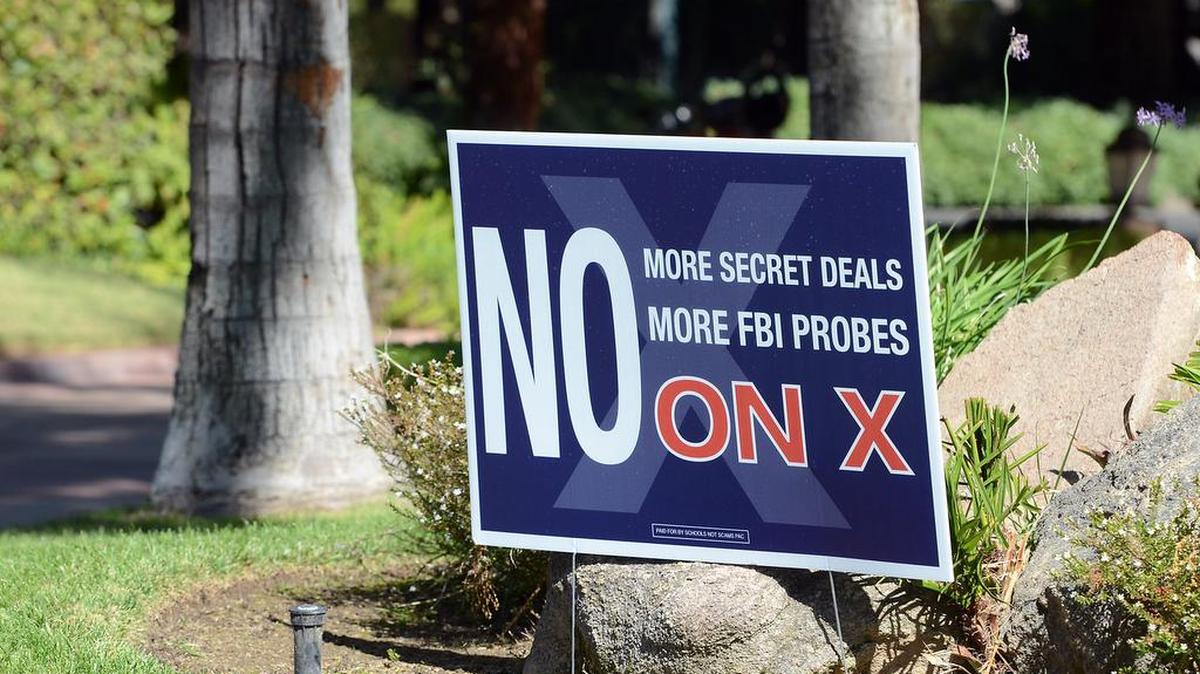 ‘No on Measure X’ yard sign in front of a home on North Forkner Avenue on Sunday, Oct. 9, 2016, in the Bullard area of Fresno.