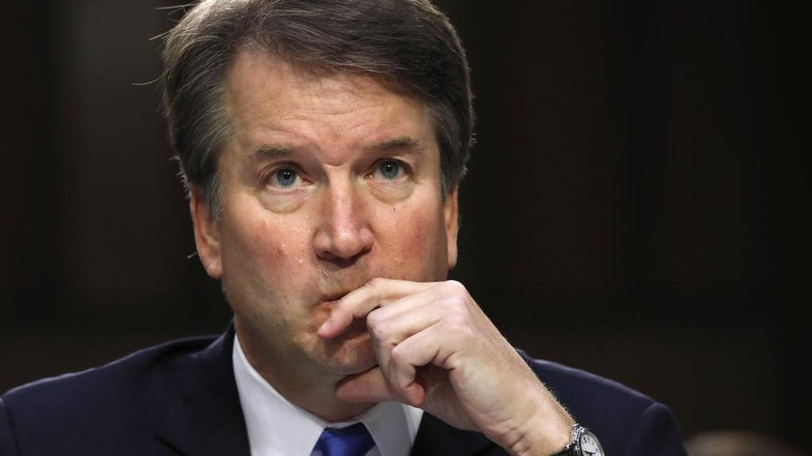 In this Sept. 5, 2018, file photo, President Donald Trump’s Supreme Court nominee, Brett Kavanaugh, listens to a question while testifying before the Senate Judiciary Committee on Capitol Hill in Washington.
