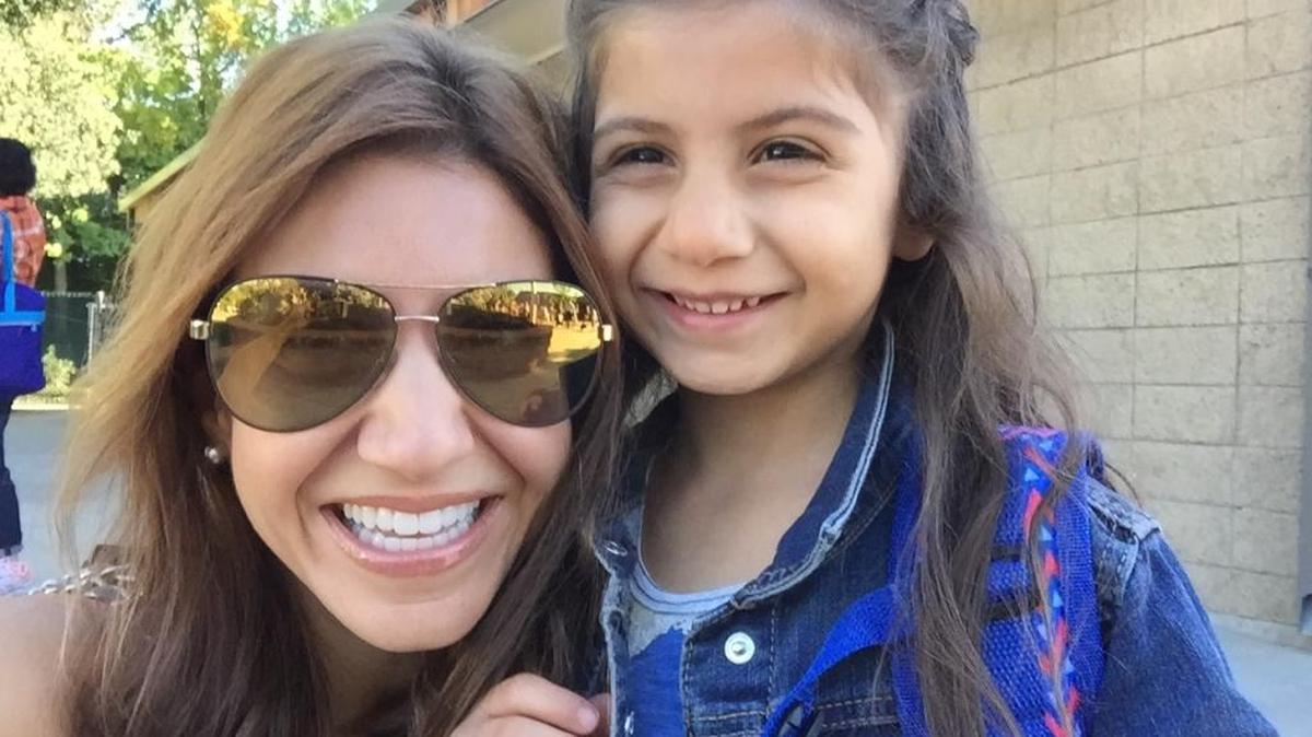 Jill Simonian and her kindergartener.