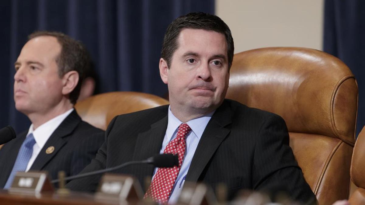 In this photo taken Monday, March 20, 2017, House Intelligence Committee Chairman Devin Nunes, Republican from Tulare, and Rep. Adam Schiff, D-Calif., left, the ranking member, listen to testimony by FBI Director James Comey as the panel holds its first public hearing on allegations of Russian interference in the 2016 U.S. presidential election and the murky web of contacts between President Donald Trump’s campaign and Russia.