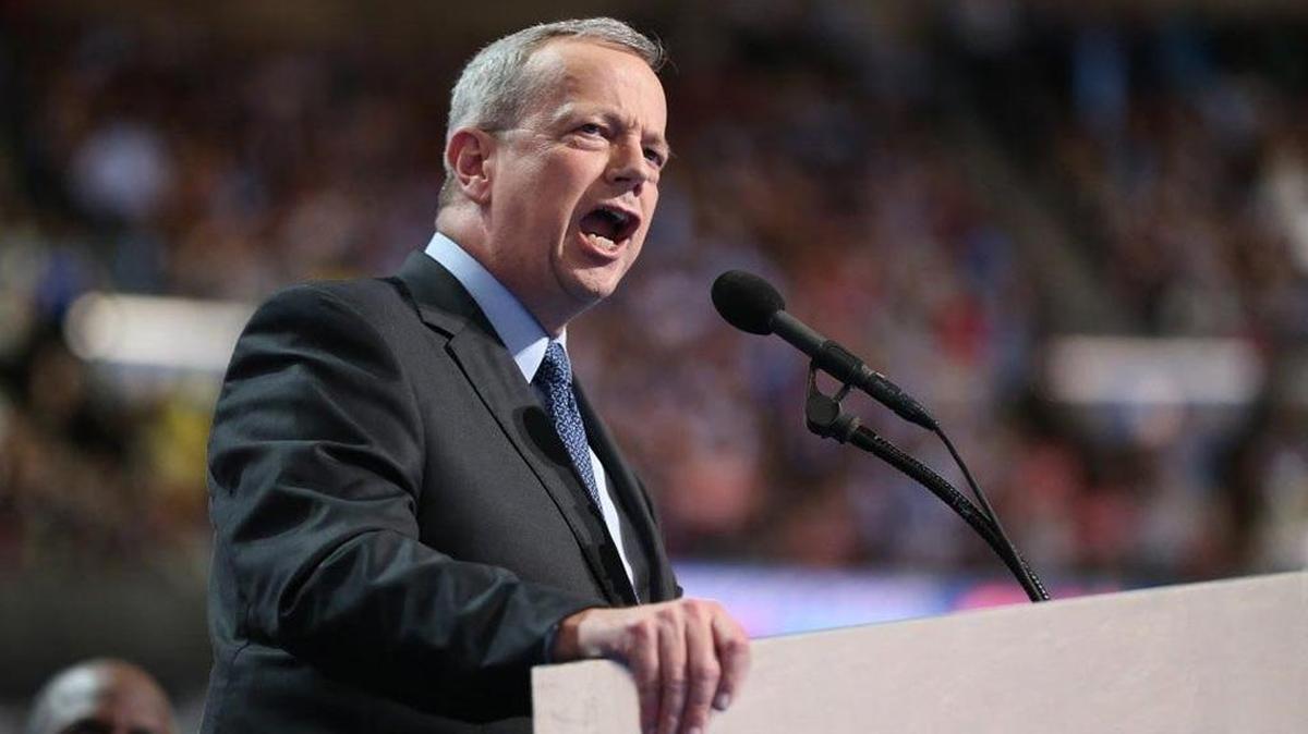 Retired Marine Gen. John Allen speaks at the Democratic National Convention in Philadelphia.