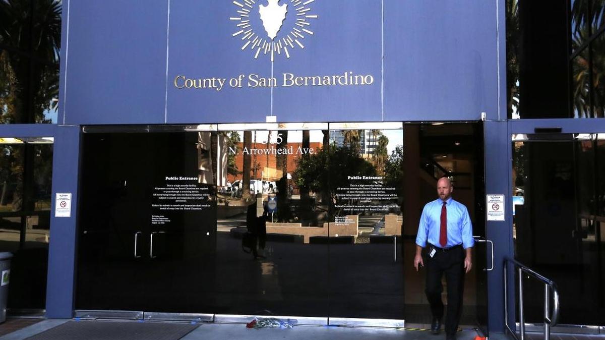 Thousands of employees returned to work Monday, Dec. 7, 2015, five days after Syed Rizwan Farook and Tashfeen Malik opened fire on a gathering of his co-workers, killing 14 people and wounding 21, in San Bernardino.