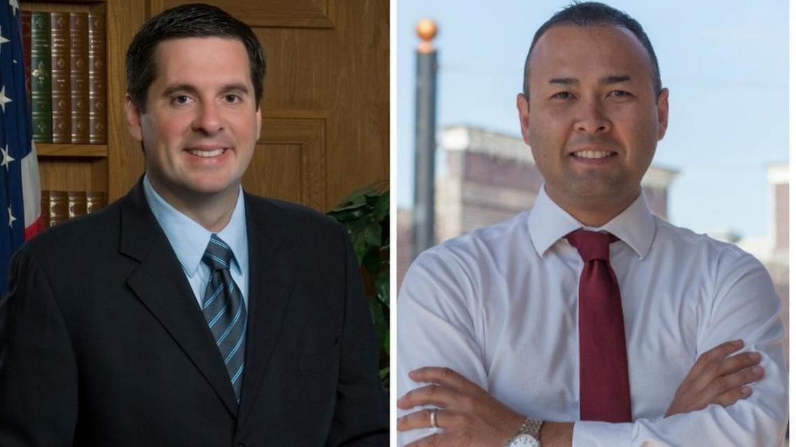 Rep. Devin Nunes, R-Tulare, left, is running to keep his 22nd congressional seat against Democratic challenger Andrew Janz.