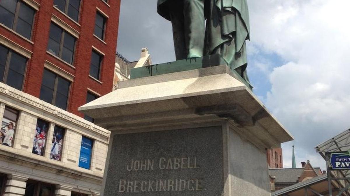 Lexington Mayor Jim Gray said he will ask the city council to take the first step in removing two Confederate memorials to Confederate officers John C. Breckinridge, photo, and John Hunt Morgan. Fresno State history professor Malik Simba remembers leaning on a Lexington Confederate statue, at 12 years of age, and a white policeman telling him, using the N-Word, that he would be arrested for loitering if he did not stop leaning on that statue.
