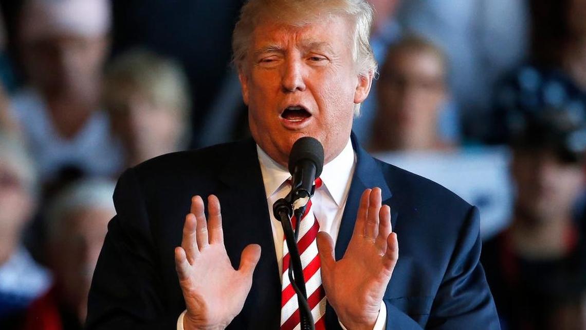 Republican presidential candidate Donald Trump speaks at a campaign rally, Tuesday, Oct. 18, 2016, in Grand Junction, Colo.